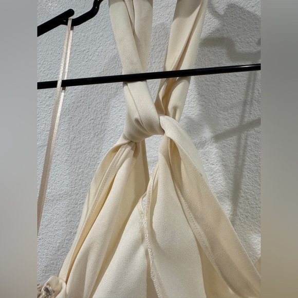 NWOT Ronny Kobo Collection Selina Ivory Halter High Slit Formal Maxi Dress Large - Picture 12 of 17